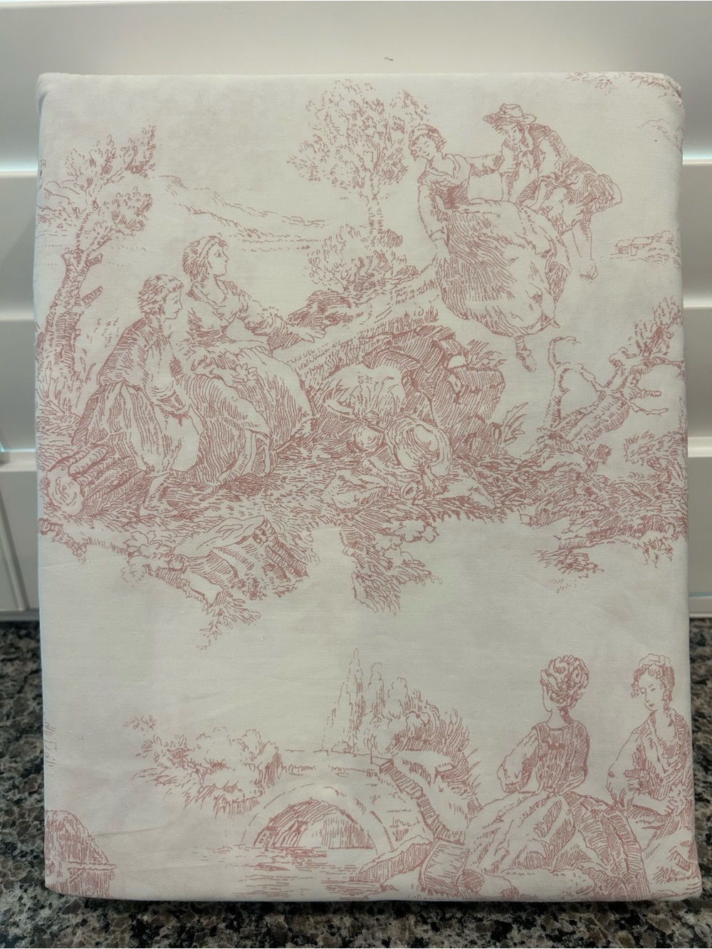 Cabbages and Roses Queen Duvet Set New Cotton Percale Country Toile Rose Pink - Picture 2 of 4